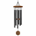 Campanillas de Viento Met¨¢licas 90cm Negro y Madera para Exterior e Interior