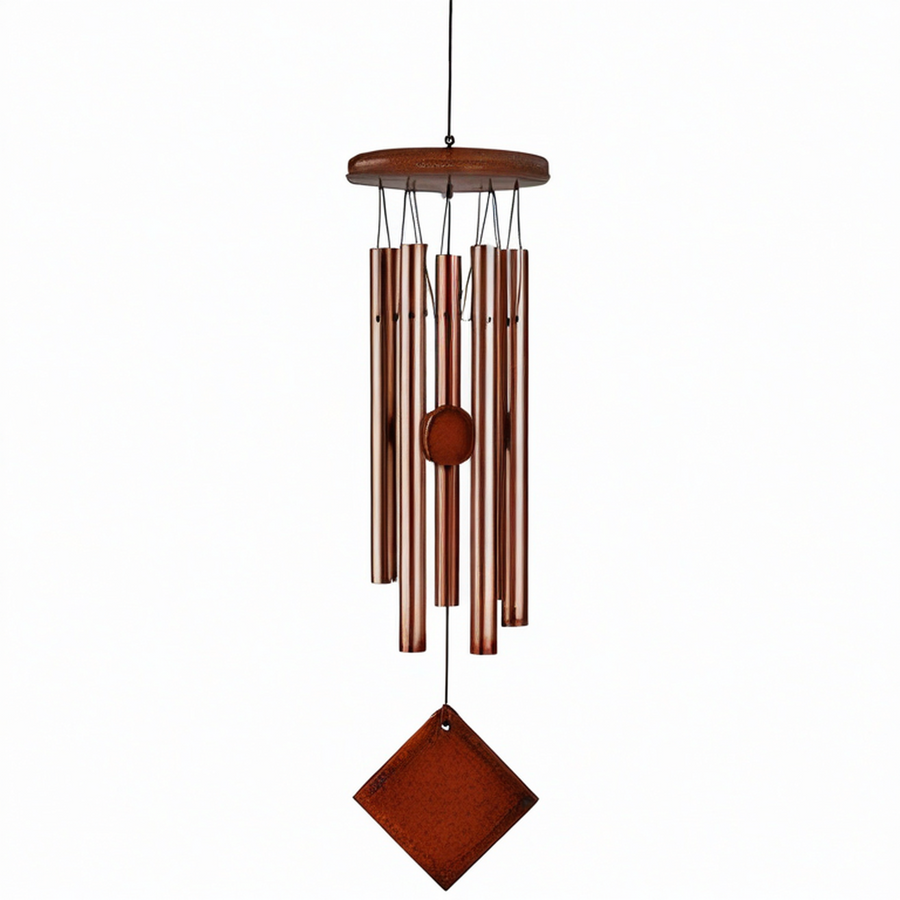 Campana de Viento Tubular de Metal Marrón para Exterior e Interior