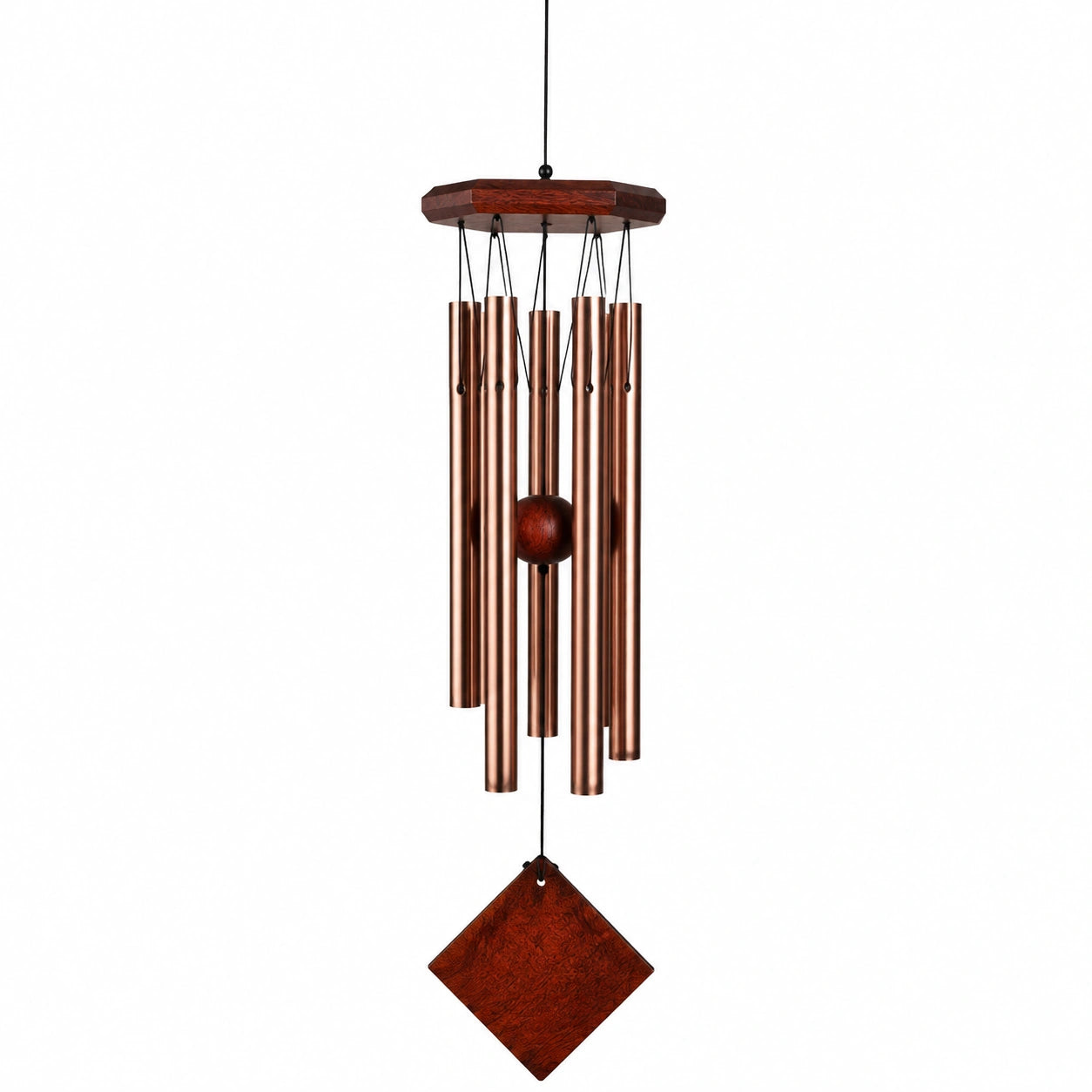 Campana de Viento Tubular de Metal Marr¨®n para Exterior e Interior