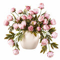 Ramo de Peon¨ªas Artificiales Rosa con Jarr¨®n Decorativo
