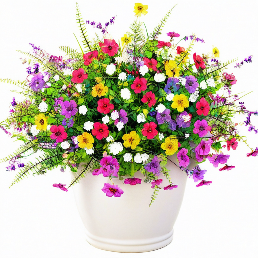 Arreglo Floral Artificial en Maceta Decorativa Multicolor