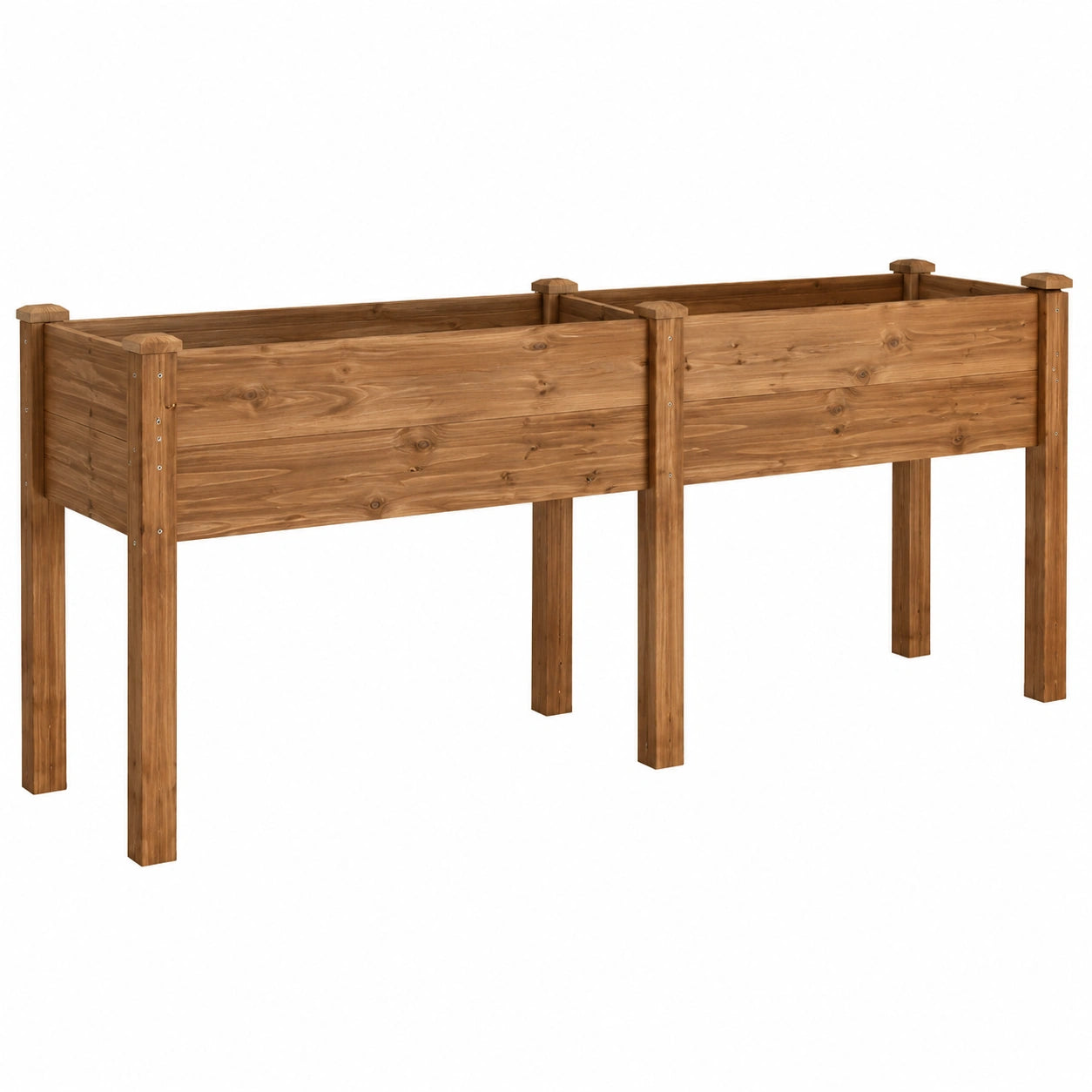 Jardinera elevada de madera marr¨®n 120x60x75 cm para exteriores