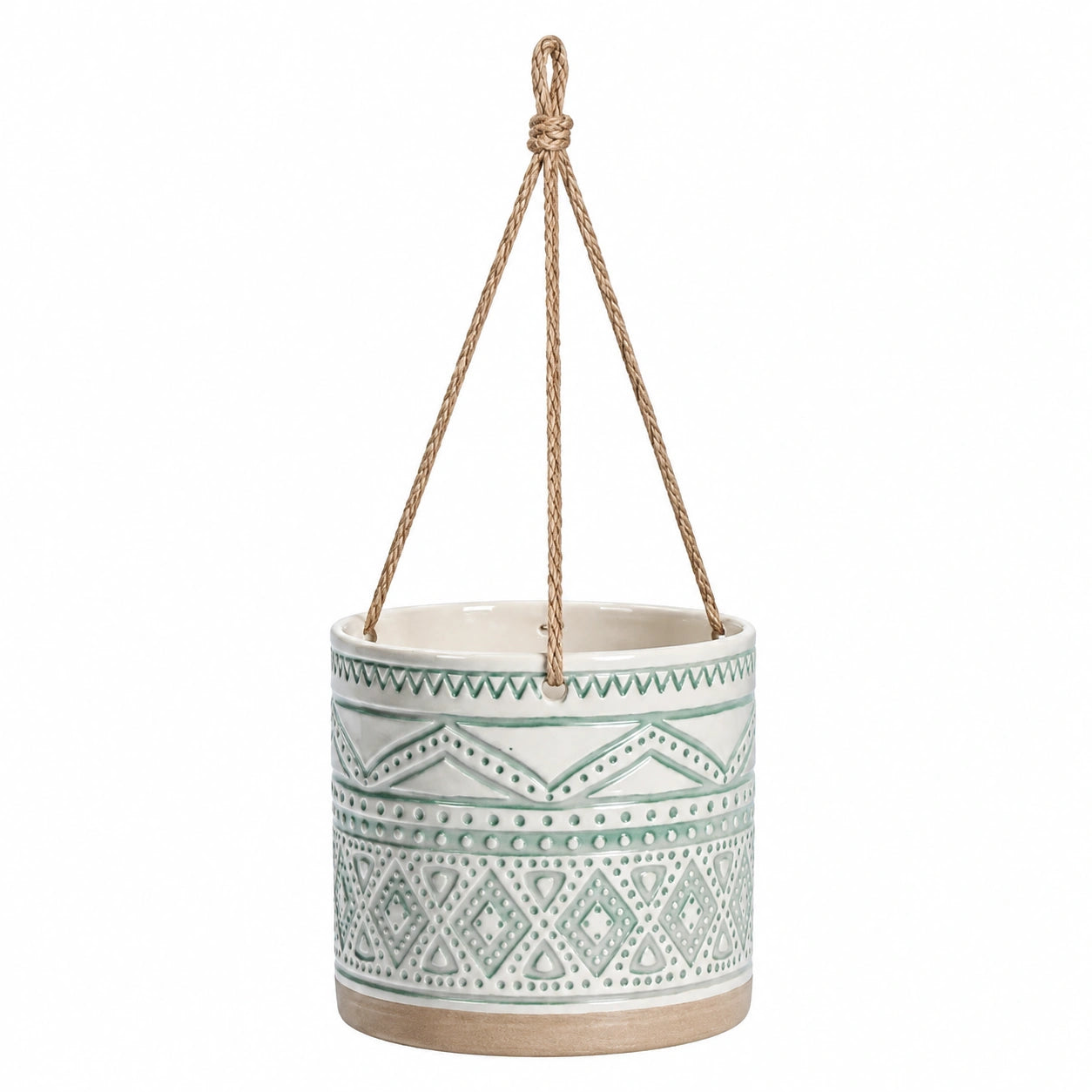 Maceta Colgante ¨¦tnica Verde 17x15 cm
