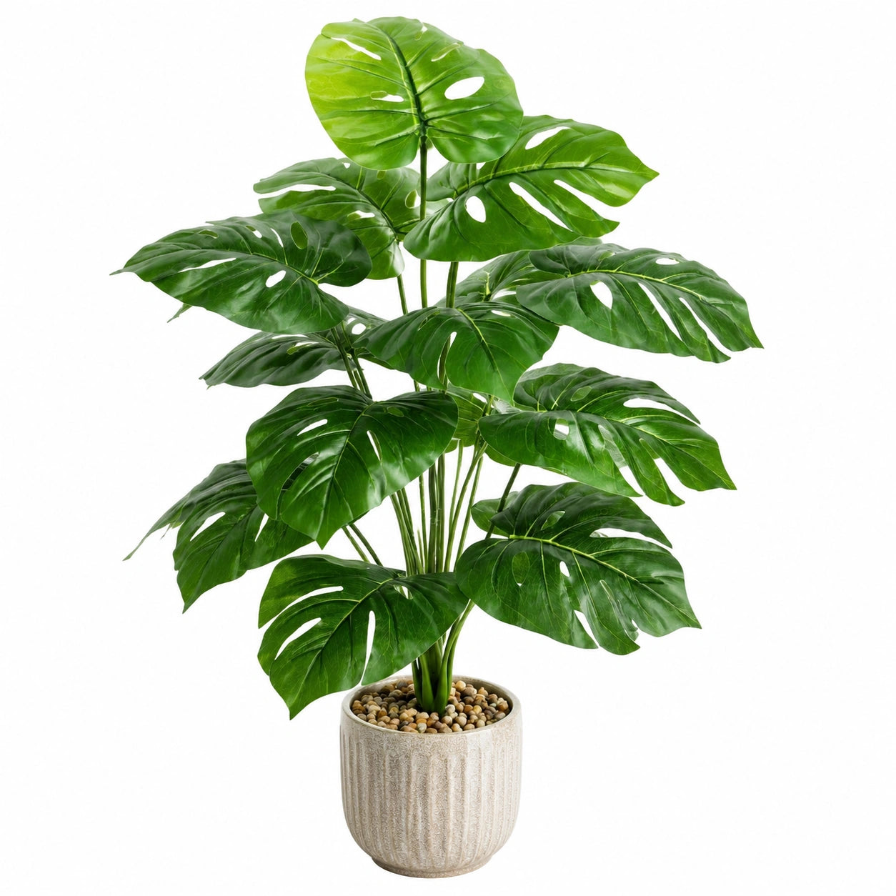 Planta Artificial Monstera con Maceta Decorativa Verde 90cm